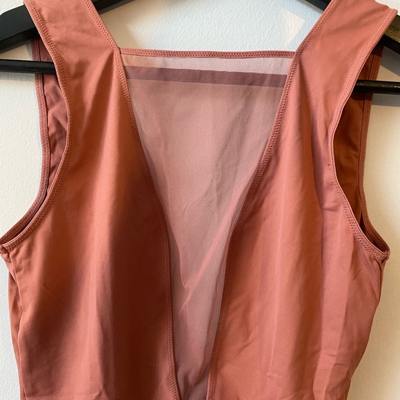 *NEW WITH TAGS* Mauve Mesh Bodysuit - Picture 3 of 5